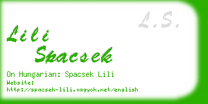 lili spacsek business card